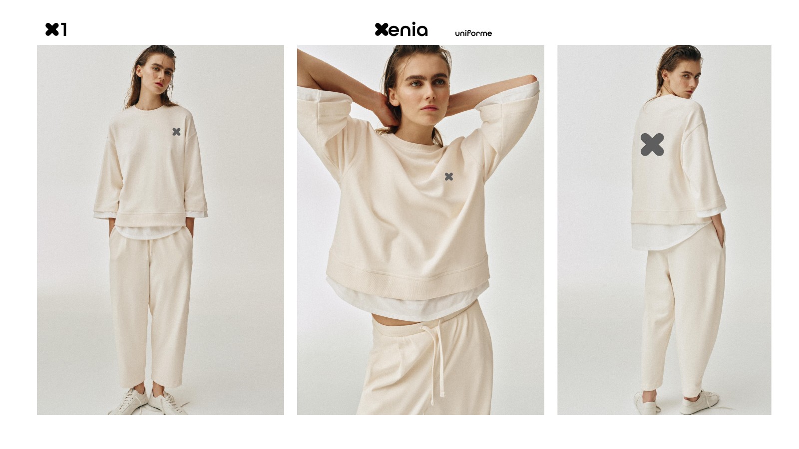 Propuesta de uniforme de Farmacia Xenia con aplicación del símbolo
